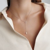 Colier argint cu perla naturala alba si cristale DiAmanti SK25234N_W-G